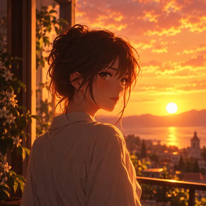 Detailreiche, realistische Anime-Illustration