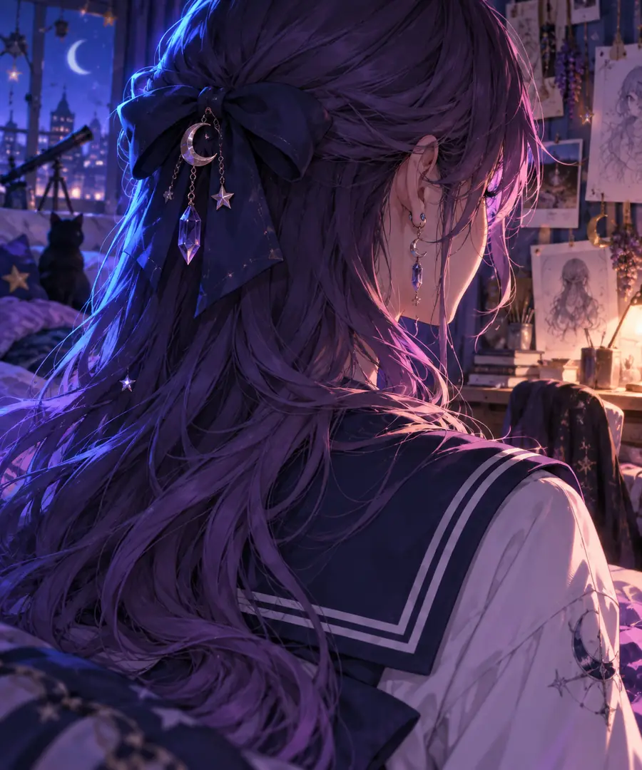 Retrato en primer plano de un personaje de estilo anime