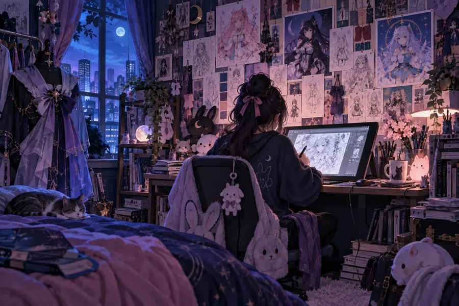 Personaje de estilo anime en un entorno soleado